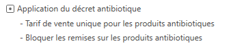 1. Application du décret antibiotique